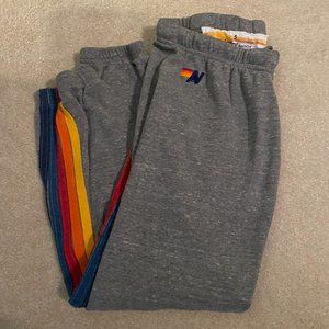 Aviator Nation 5 Stripe Sweatpants - Heather Grey